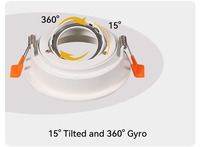 Plafonnier LED encastré moderne en aluminium moulé sous pression à 360 degrés GU10 MR16, avec cadre de projecteur anti-éblouissement réglable