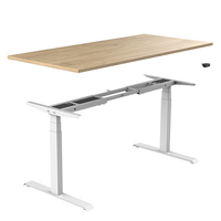 Bureau blanc électrique hauteur réglable debout ordinateur table élévatrice assis debout bureau 3 jambes de scène anti-collision double moteur