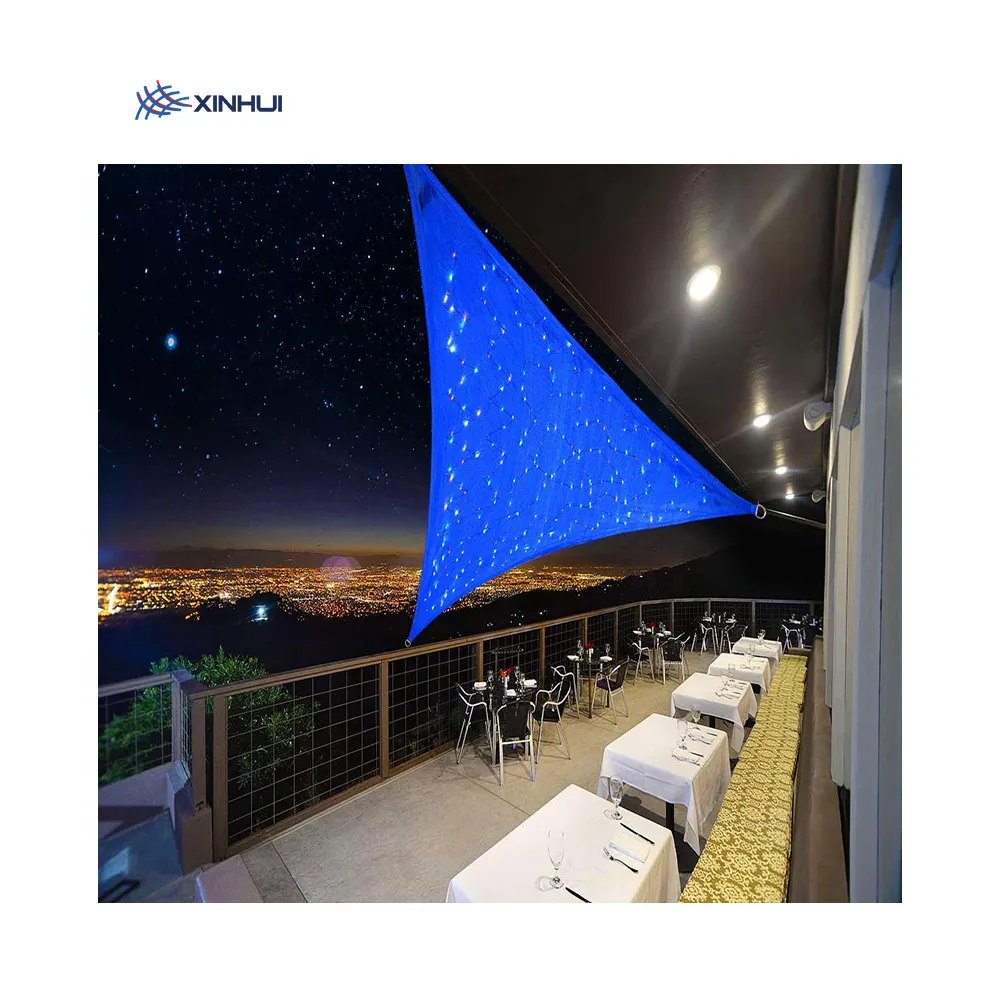 Kunden spezifischer blauer Dreieck pool Sternen himmel LED-Sonnensegel im Freien