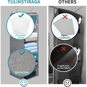 Organizador de armario colgante, 6 estantes, almacenamiento plegable para ropa, dormitorio, gris oscuro - Product Image 5