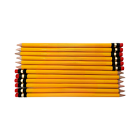 Ensemble de crayons promotionnels en bois HB Mongol pour enfants, logo personnalisé, bois noir, mine noire, emballage personnalisé, crayons standard américains
