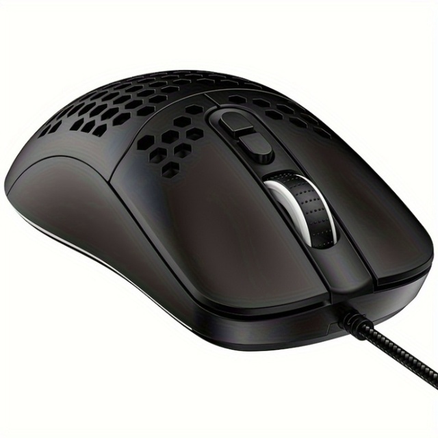 Durable Portable Wired Gaming Mouse Ergonomic Design Hole Breathing High Precision Optical Sensor for Laptop Gaming Office Use
