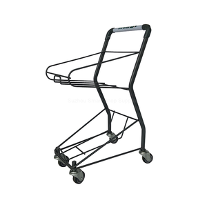 फैक्ट्री सस्ती कीमत डबल बास्केट फैशन स्टाइल किराने की दुकान मिनी बाजारों के लिए शॉपिंग ट्रॉली - Product Image 1