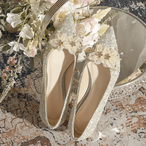 Zapatos de tacón alto de alta calidad para boda, zapatos formales de tacón fino con pedrería para novia, zapatos de mujer con punta poco profunda. - Product Image 5
