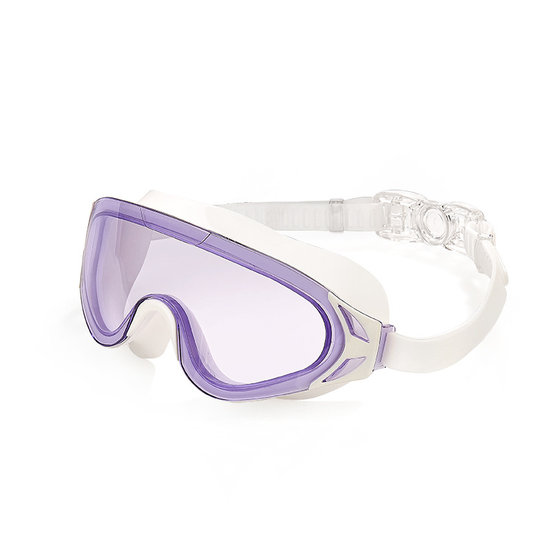 Estuche para gafas sin graduación morado y blanco.