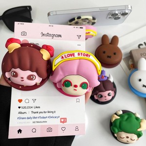 Soporte magnético de silicona 3D con diseño de conejo de dibujos animados para chicas, imán fuerte, soporte universal para teléfono móvil, soporte de escritorio tipo gasbag. - Product Image 2
