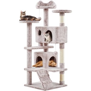 Poste de rasguño de muebles de condominio de torre de árbol de gato de tres niveles de lujo para gatitos juego de Casa de mascotas, árboles de gato y rascador - Product Image 2