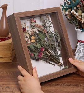 Kotak Pajangan Bunga Kering Klasik 3D Persegi dari Kayu MDF dengan Kaca Depan, Dapat Disesuaikan, untuk Pajangan Dinding, Promo Hot Sale - Product Image 3
