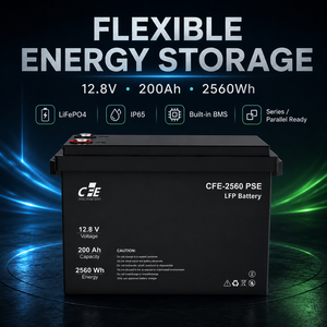 แบตเตอรี่ CFE-2560 PSE 12.8V 200Ah LiFePO4 LFP พร้อมระบบจัดการแบตเตอรี่ (BMS) มาตรฐาน IP65 รองรับการใช้งาน 3000 รอบ สำหรับอินเวอร์เตอร์ <span class=keywords><strong>Huawei</strong></span> ระบบพลังงานแสงอาทิตย์ทางทะเล และระบบสำรองพลังงานแสงอาทิตย์ - Product Image 1