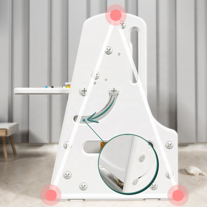 لوحة رسم مغناطيسية متعددة الوظائف للأطفال 3 في 1 قابلة للتحويل حامل رسم بلاستيكي للأطفال مع رف كتب - Product Image 5