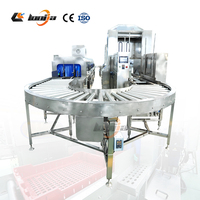 Laveuse de bacs à déchets à haute pression 1000 pièces/heure, nettoyeur de cages avicoles, machine à laver les plateaux d'écloserie de poulets, machine de nettoyage de caisses