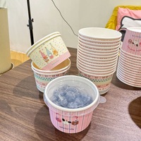 Gobelets en papier ronds jetables de qualité alimentaire pour crème glacée, bols, couvercles, saladiers, contenants à yaourt, boîtes, logo personnalisable