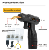 Kit d'outils de soudage portables à batterie au lithium 719, agrafeuse à chaud 50W, pistolet de soudage plastique pour réparation de voitures et de motos