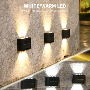 Lámpara Solar de Pared de 4 LED, Impermeable para Exteriores, Iluminación Ascendente y Descendente, Decoración de Jardín, Escaleras, Vallas - Product Image 6