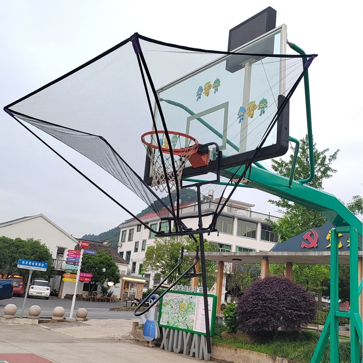 Duke Mobile Lifting Serving Machine Three-Point Shooting Training Device Model 33S3 Iron Basketball Equipment Black/Dark Gray