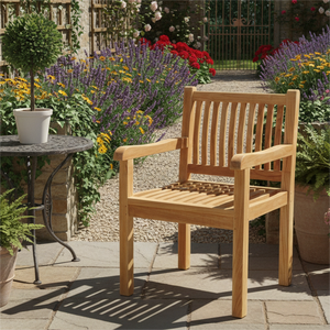 Nomad Dining <b>Chair</b> Transforms Patios Peaceful Retreats Blending Durable Teak Construction Relaxing comfort Modern Park Villa - Product Image 5