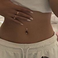 Toposh ventre anneaux bijoux acier chirurgical fleurs acier inoxydable Piercing brillant ventre Piercing nombril anneau bijoux de corps