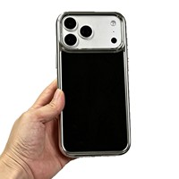 Coque de téléphone antichoc deux-en-un en plastique argenté électroplaqué avec motif animal pour iPhone 18 et Pro