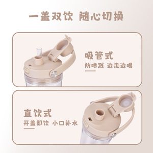ขวดน้ำ Tritan หรูหรา ปี 2026 พร้อมหลอดดูด ขายส่ง โลโก้สั่งทำได้ หูจับแม่เหล็ก 500 มล. ปลอดสาร BPA แก้วพลาสติกใสพร้อมตัวกรอง - Product Image 5