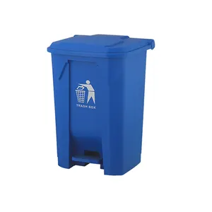 Cubo de basura de plástico para exteriores, cubo de basura ecológico de plástico HDPE de 50L, con Pedal de almacenamiento