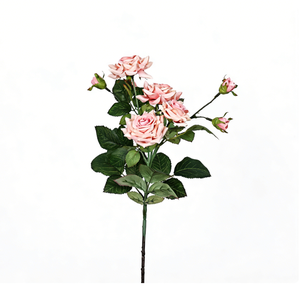 7 Heads Blush Pink Plastic Artificial <strong>Rose</strong> Stem Premium Soft Fabric Lifelike Realistic Wedding Bridal Bouquet Home Party Table - Product Image 2