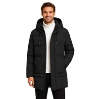 Parka mi-longue surdimensionnée avec logo personnalisé AQTQ Vestes pour hommes en duvet d'oie froid d'hiver extérieur de luxe chaudes et épaisses pour hommes