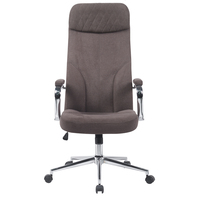 Vente en gros de chaise de bureau ergonomique à dossier haut personnalisée cadre métallique contemporain réglable en hauteur accoudoirs chromés tissu élévateur
