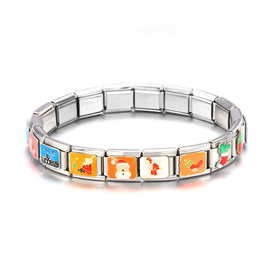 Unisex personalità senza appannamento 316L in acciaio inox zircone italiano <span class=keywords><strong>Charm</strong></span> italiano <span class=keywords><strong>Charm</strong></span> componibili - Product Image 2