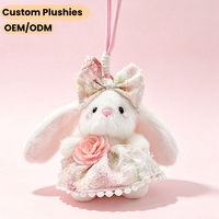 Adorable Ornement Suspendu Lapin en Peluche à Longues Oreilles avec Jupe en Dentelle 20cm Multicolore, Breloque de Sac Lapin Décorative pour Souvenir d'Anniversaire et Vente en Gros