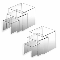 Présentoirs en acrylique personnalisables, étagère de présentation en acrylique noir écologique pour desserts, parfums, cosmétiques, organisateur de rangement