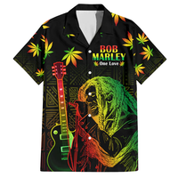 T-shirts personnalisés, musique rock amusante, chemise hawaïenne à boutons grande taille pour hommes, chemise Marley Bob Hip Hop
