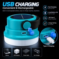 Lampe de camping solaire rechargeable par USB, ampoule LED d'urgence, lanterne, lampe de poche portable d'extérieur, lumière d'avertissement d'urgence