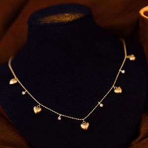 Collar de Cadena con Colgante de Corazón de la Serie Love de la Marca Xinfly, Joyería de Lujo, Oro Sólido de 18K, para Mujer - Product Image 1