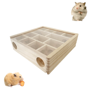 Cage pour animaux de compagnie en bois moderne antidérapante et durable Golden Bear House, multifonctionnelle, sûre pour les petits animaux, hamster, maison, tunnel, labyrinthe - Product Image 4