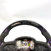 Volante de fibra de carbono forjado púrpura LED personalizado diseñado para el cargador de la serie Dodge Challenger Hellcat Challenger SRT RT