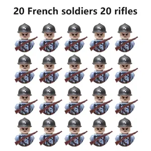 20 pièces/ensemble Soldats militaires de la Seconde Guerre mondiale, blocs de construction, figurines d'action, URSS, États-Unis, Royaume-Uni, France, Japon, Canada, Italie, Chine, unisexe - Product Image 4