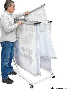 Carro de almacenamiento móvil Blueprint-Estante de exhibición de carteles vertical y soporte para planes-Soporte de archivos en el hogar, la Oficina y el sitio de construcción - Product Image 6