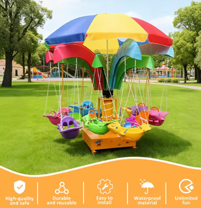 Columpio giratorio infantil con forma de <span class=keywords><strong>sombrilla</strong></span>, <span class=keywords><strong>silla</strong></span> voladora móvil con diseño de delfín para parques de atracciones, granjas y zonas de juego - Product Image 6