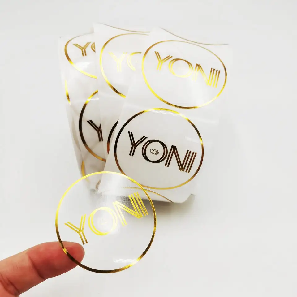 Adesivo de logotipo à prova d'água, etiqueta adesiva de folha de ouro impermeável de estampagem quente, impressora de graças, etiquetas para embalagem