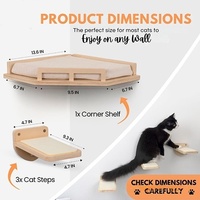Étagère d'escalade murale moderne peu encombrante pour chat en bois Escalier à quatre marches pour chat d'intérieur
