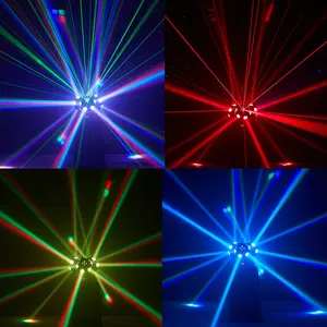 Vente chaude 18 Led 3 Têtes Faisceau Tête Mobile Lumières avec Laser RVB pour DJ Disco Party Éclairage de Scène