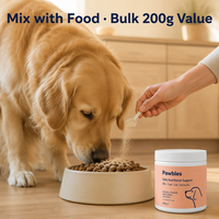Complément Triple Calcium pour Chiens – Poudre pour la Croissance Osseuse 200g – À Mélanger avec la Nourriture Quotidiennement – Pack Économique en Vrac pour Chiots
