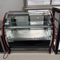 Vitrine Réfrigérée Commerciale en Acier Inoxydable pour Gâteaux, Refroidissement par Air, Comptoir, Sans Givre, 2 Portes, Étagères Réglables, Thermostat Ajustable