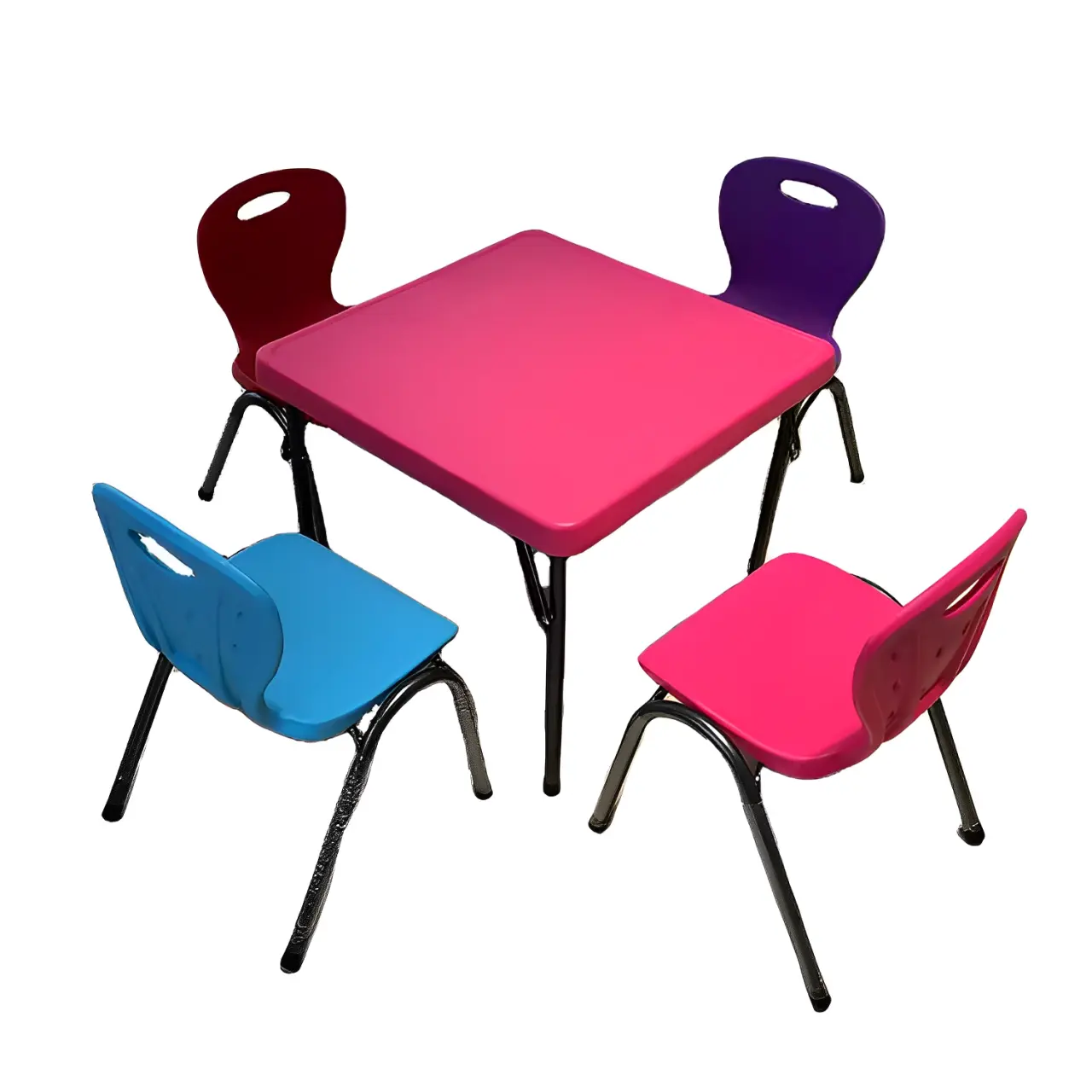 Kualitas tinggi warna-warni luar ruangan anak-anak dapat ditumpuk plastik gmyd meja dan kursi