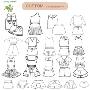 Canotte e Gonne-Pantaloncino Monocolore Senza Maniche Personalizzate per Bambine - Abbigliamento <span class=keywords><strong>Sportivo</strong></span> Casual Primaverile Estivo con Stampa per Yoga e Attività Sportive per Tutti - Product Image 2