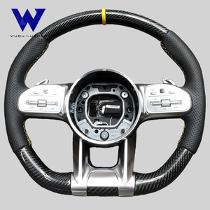เหมาะสำหรับ W166 <span class=keywords><strong>Mercedes</strong></span>-Benz <span class=keywords><strong>AMG</strong></span> A B C E-Class W177 W205 W213 W212 W218 W222 C63 E63 G63พวงมาลัยคาร์บอนไฟเบอร์ - Product Image 1