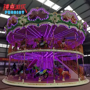 Carnival Rides Fiberglass Double Deck caballo carrusel para niños a la venta