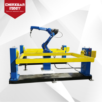 Stasiun Kerja Robot Pengelasan 6-Axis Efisiensi Tinggi dengan Pengatur Posisi Rangka untuk Jalur Pengelasan Otomatis Rangka Baja
