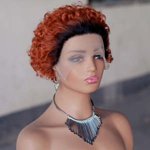 Parrucche <span class=keywords><strong>Afro</strong></span> Riccio Corto per Taglio Pixie con Frontale in Pizzo a T 13x1 Capelli Brasiliani per Donne di Colore - Product Image 6