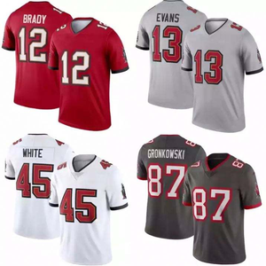 Nuova Maglia da Football Tampa Bay City Cucita, Maglia dei Buccaneers 12 Brady di Alta Qualità per Uomo - Product Image 1